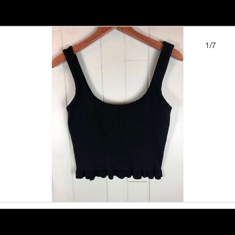 Zara knit ruffle crop